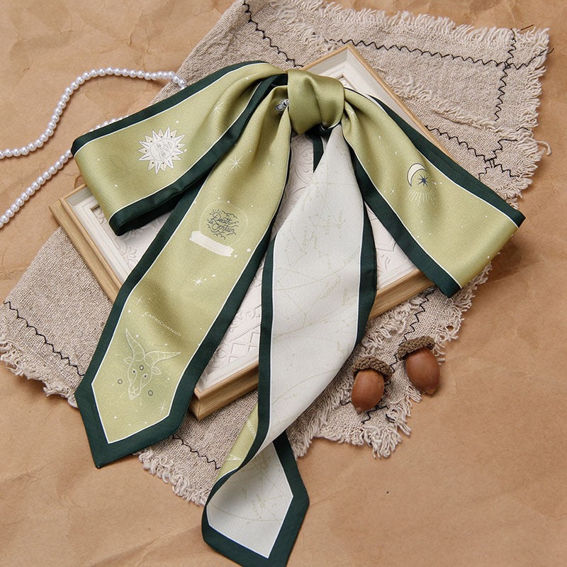 Zodiac sign silk scarf gift set