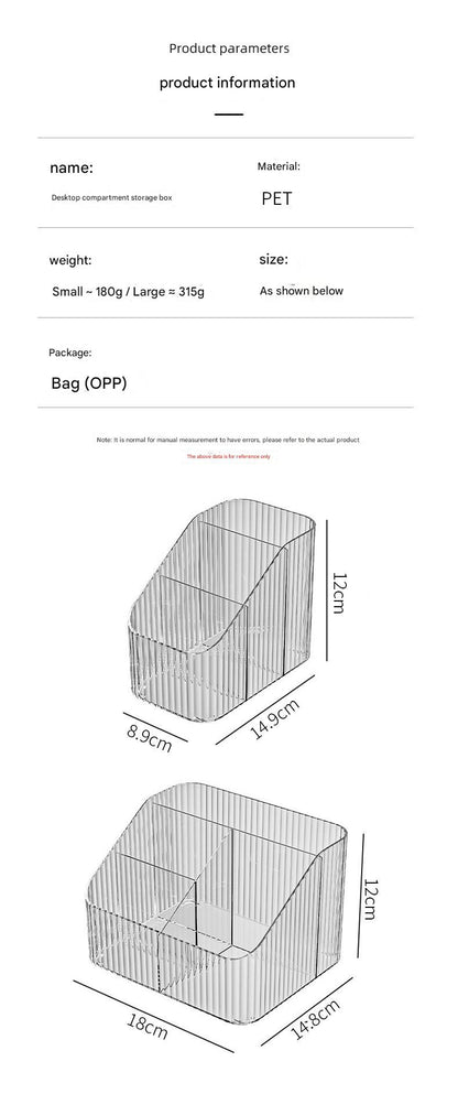 Elegant acrylic makeup organizer on a desk