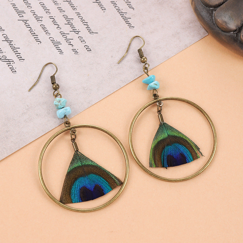 Vintage Chic Feather Earrings - Image 2