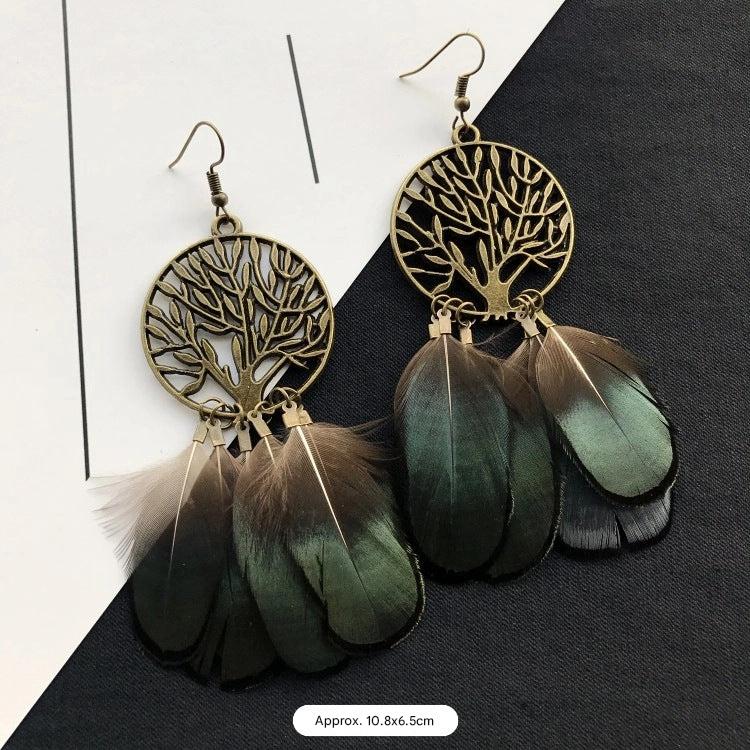 Vintage Chic Feather Earrings - Image 2