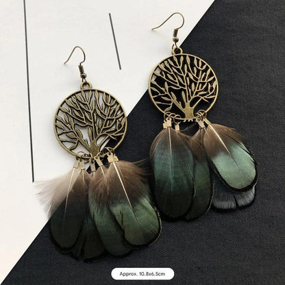Vintage Chic Feather Earrings - Image 2