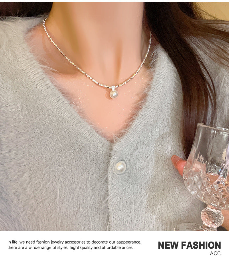 Chic Women's Silver Pearl Necklace Image 6
