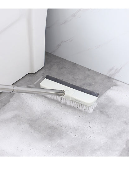 Dual-function bathroom brush in action