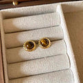 Round Tiger Eye Stone Pair