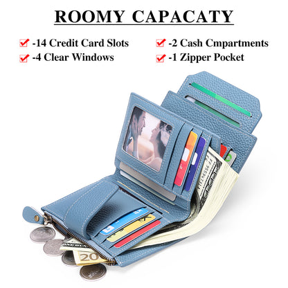 Trendy leather wallet with gift box packaging