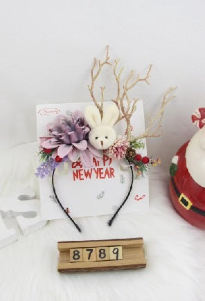 light-up reindeer antler headband image 1