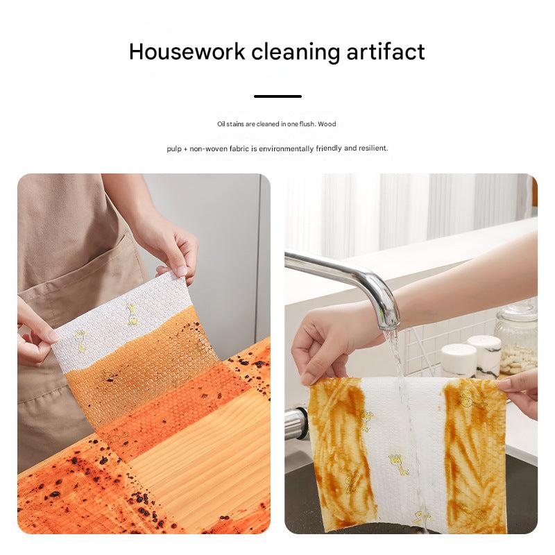 Disposable cleaning cloths for wet and dry use