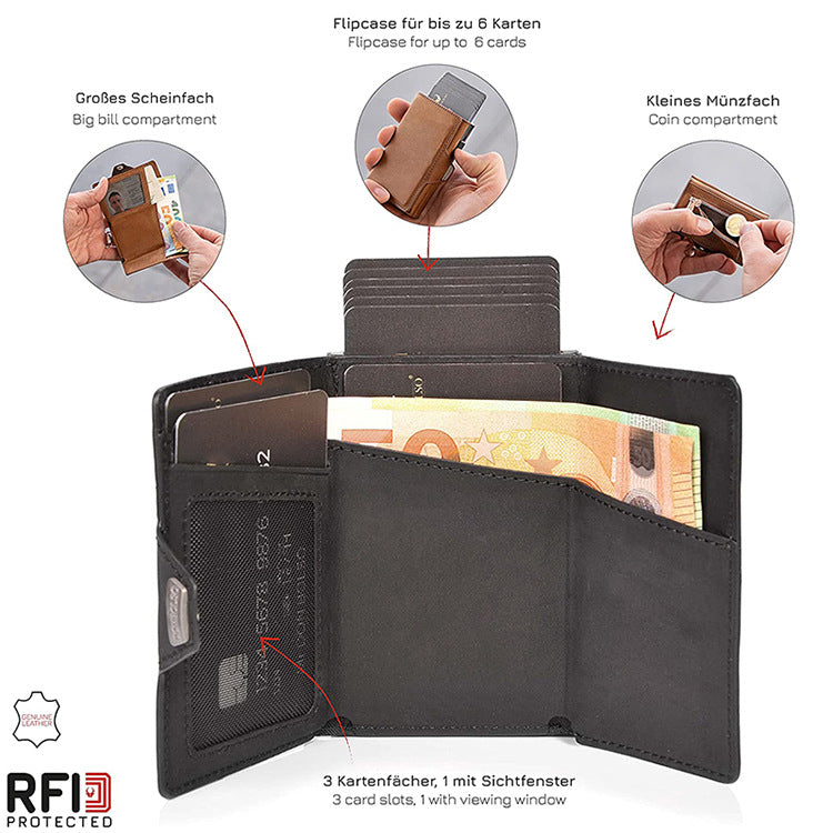 Stylish aluminum wallet with card slots