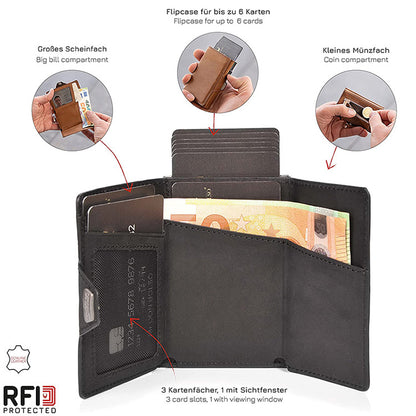 Stylish aluminum wallet with card slots