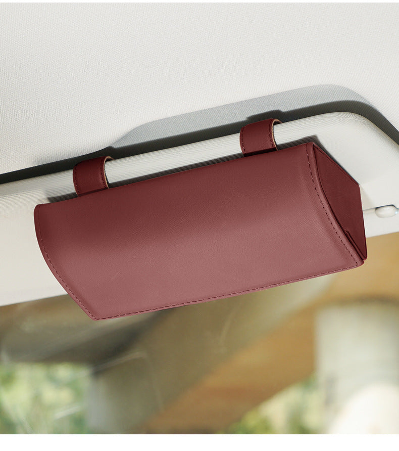 Interior view of car sunglasses holder