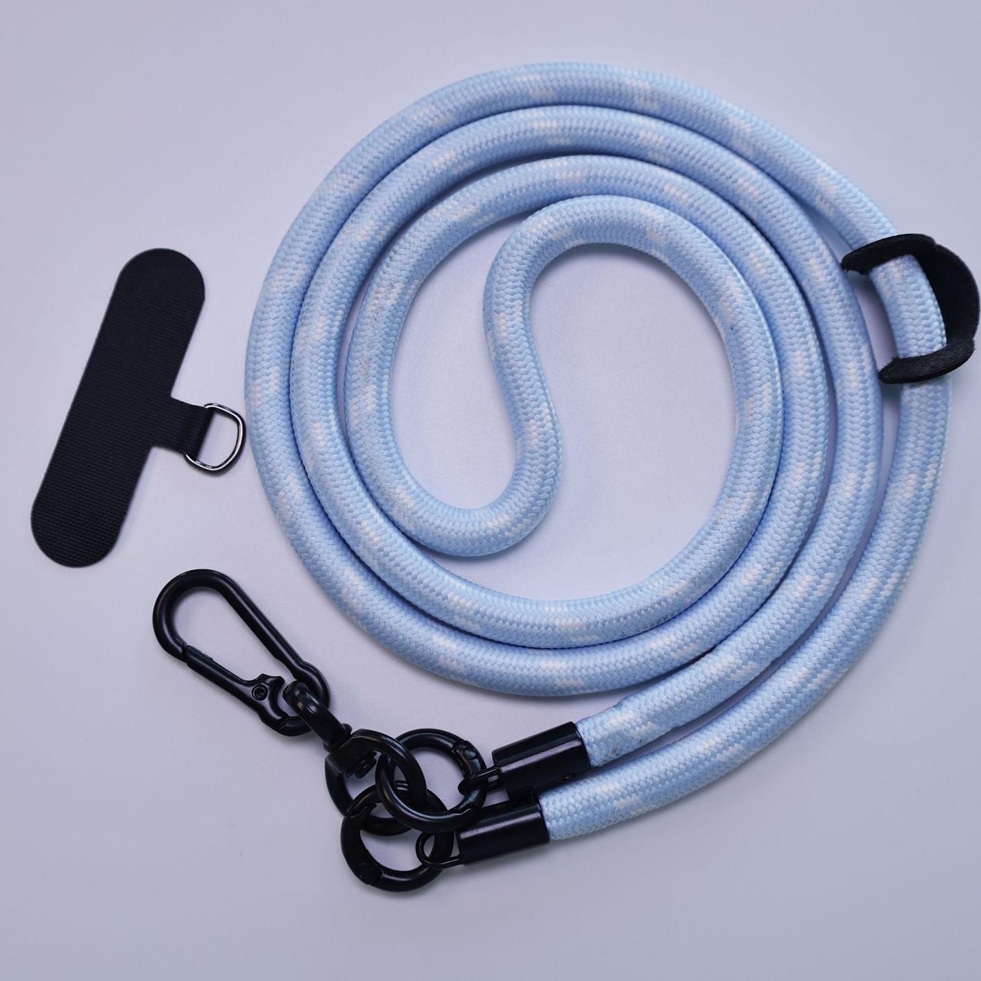 Close-up of nylon phone lanyard design