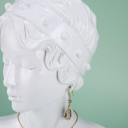 resin mannequin jewelry stand black profile view