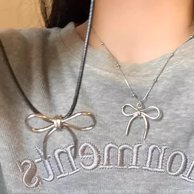 Chic Bowknot Sweater Necklace image 2