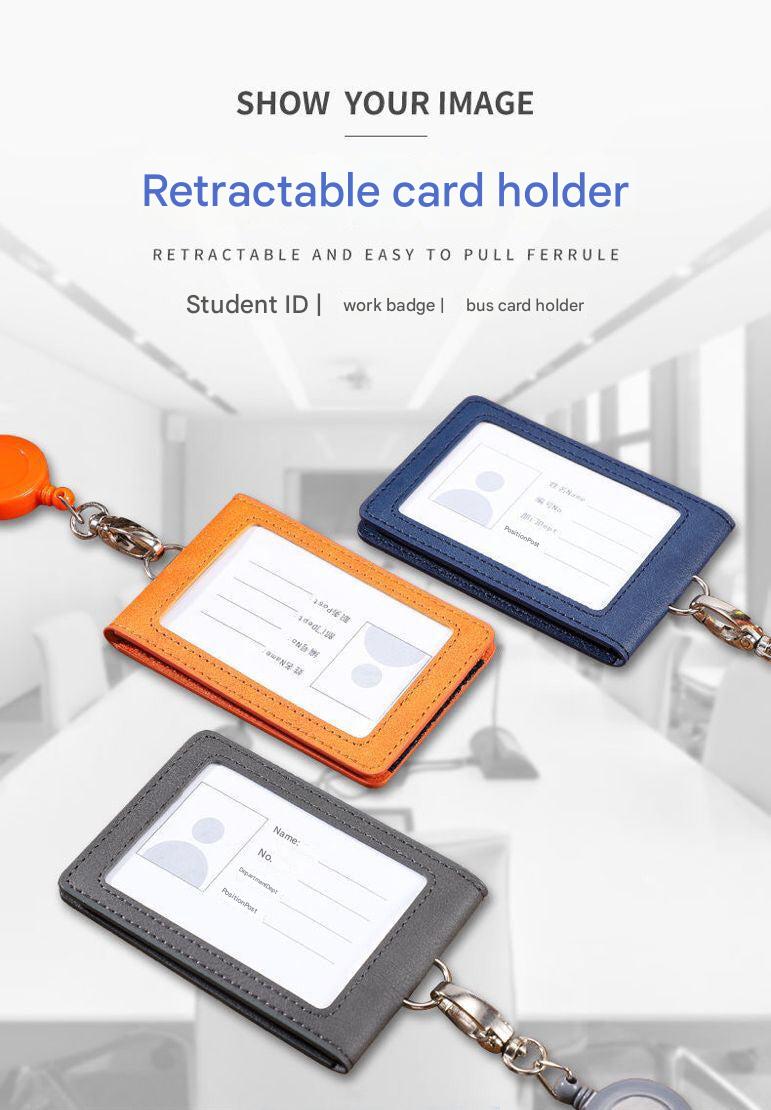 Image of versatile dual-card holder with lanyard