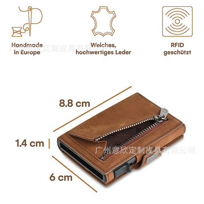 Leather wallet in black color