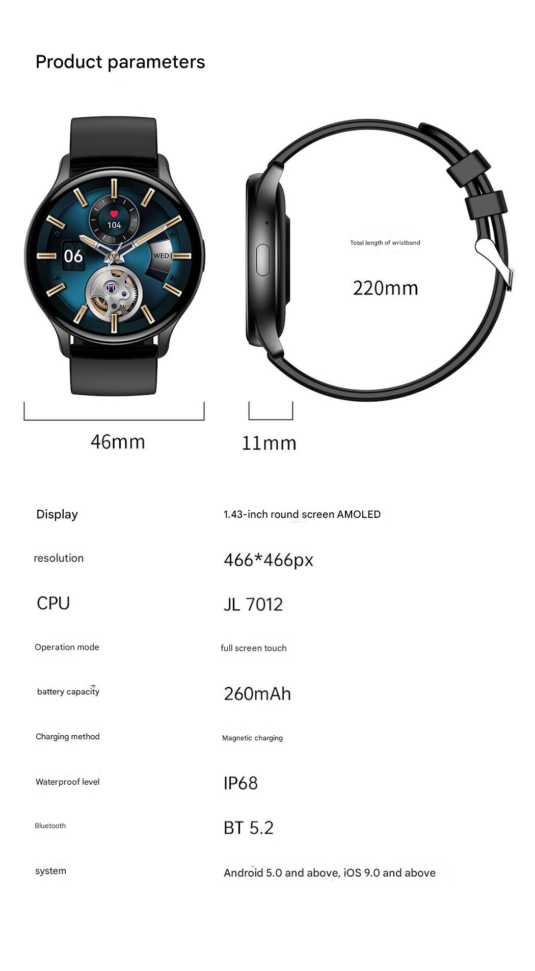 HK89 Smartwatch AMOLED Display