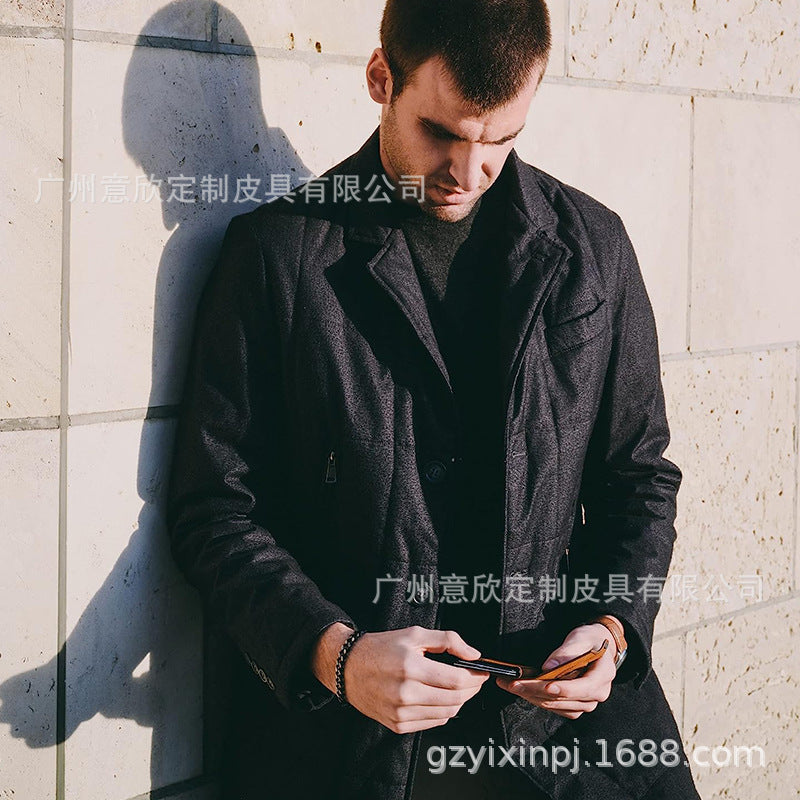 Vintage leather wallet side view