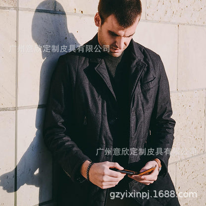 Vintage leather wallet side view